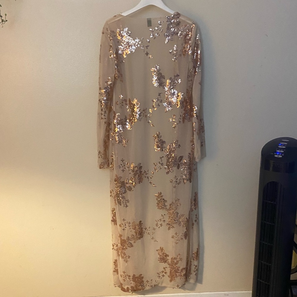 Windsor Sequin Gold Open Duster Size Small - image 2